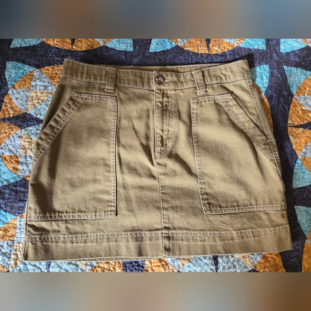 Women's Old Navy Olive Green Cargo Mini Skirt Size 10 100% Cotton
